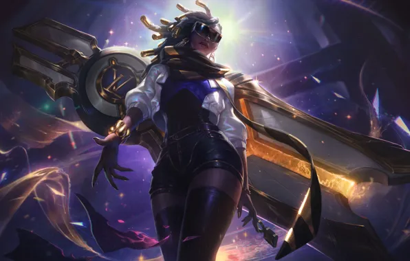Девушка, очки, League Of Legends, Senna