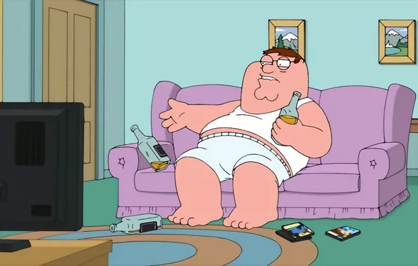 Картинка Гриффины, Family Guy, бурбон и аниме