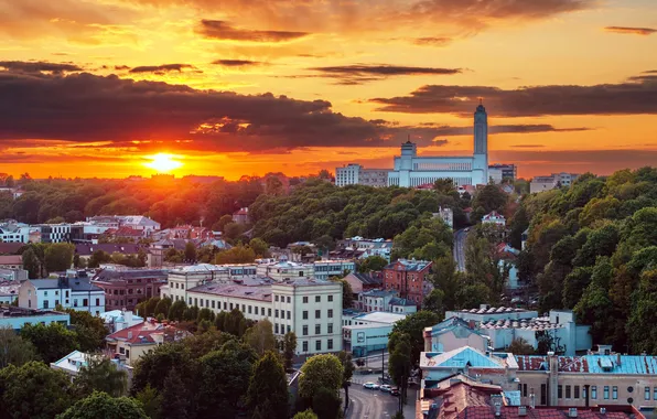 Lietuva, Kaunas, saulėlydis