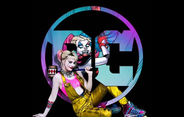 Фон, комиксы, Харли Квинн, Harley Quinn, Birds of Prey, Margot Robbie, Марго Робби, Хищные птицы