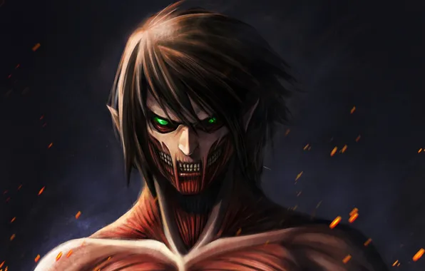 Арт, титан, Shingeki no Kyojin, Эрен Йегер, Атака титанов