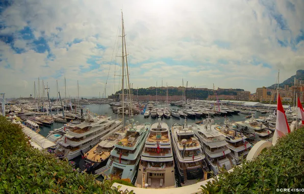 Яхты, панорама, Monaco, гавань, Монако, Monaco Yacht Show 2013