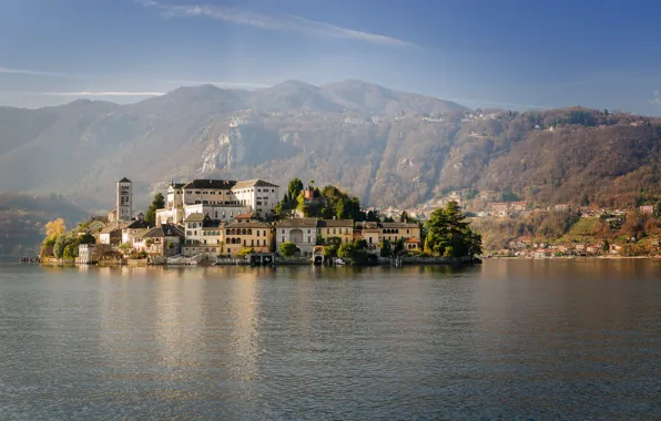 Картинка Италия, Piedmont, Lagna, San Giulio, Orta Lake