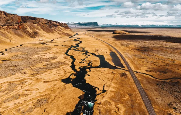 Desert, route, arid