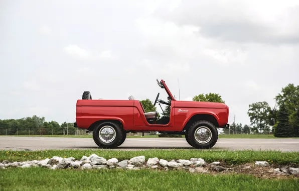 Красный, Roadster, Ford, вид сбоку, 1966, Bronco