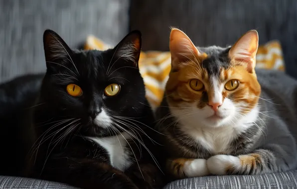Кошка, кот, взгляд, кошки, поза, коты, мордашка, ИИ-арт