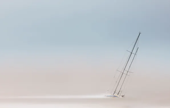 Картинка Clouds, Yacht, Sea, Boat, Estuary