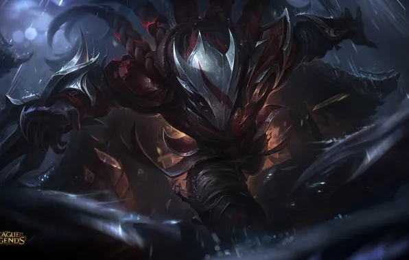 Взгляд, игра, доспехи, воин, арт, бежит, League of Legends, Talon