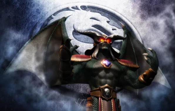 Logo, game, monster, Mortal Kombat, fog, dragon, oni, by aemiliusresurrection
