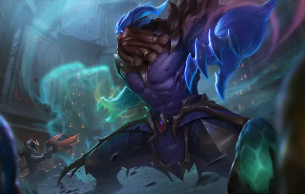Фэнтези, битва, League of Legends, Riot Games, Xin Zhao, Udyr