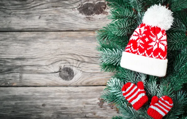 Украшения, шапка, Новый Год, Рождество, christmas, wood, merry, decoration