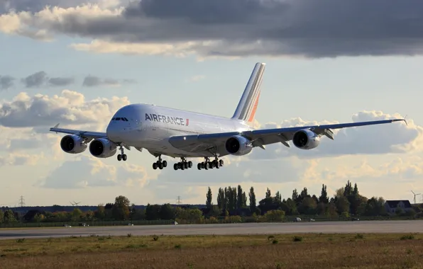 Картинка A380, Airbus, Aviatoin, Airfrance, Landing