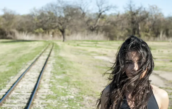 Картинка солнце, ветер, портрет, Windy Hair Day