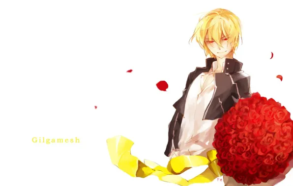 Букет, арт, парень, Гильгамеш, Fate/ZeRo, Судьба начало