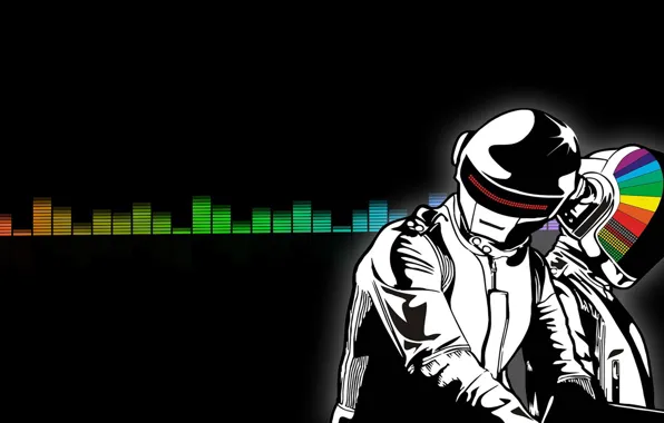 Рисунок, Музыка, Фон, Daft Punk, Thomas Bangalter, Дафт Панк, Маски, Guy Manuel de Homem Christo