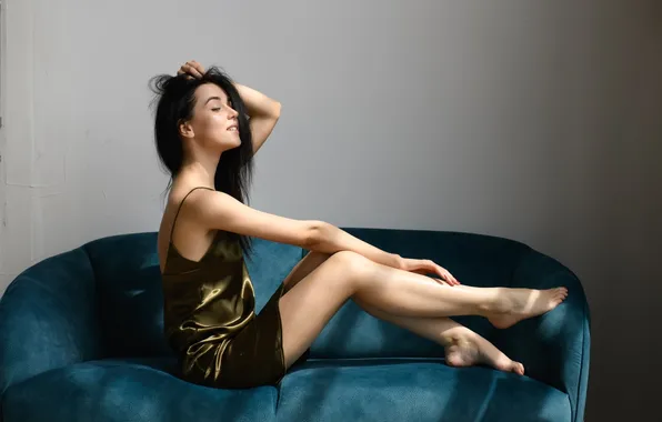 Девушка, милая, модель, Улыбка, брюнетка, Обои, красивая, Sexy