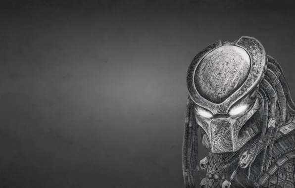 Темный фон, хищник, инопланетянин, шлем, predator