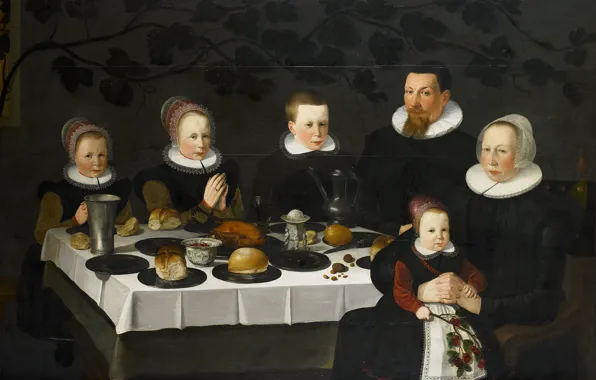 Масло, картина, 1627, неизвестный художник, Семейный портрет