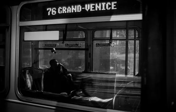 Wallpaper, Photo, Man, Rinzi Ruiz, Black & White, Subway Cars