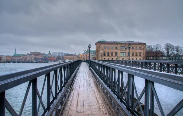 Мост, город, река, Stockholm