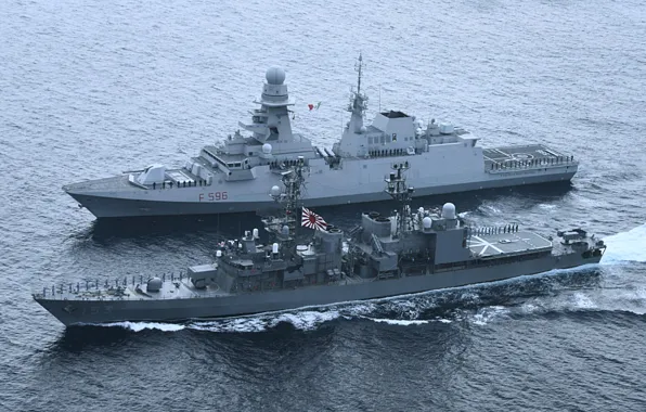 Учения, фрегат Federico Martinengo, эсминец DD-153 Yugiri