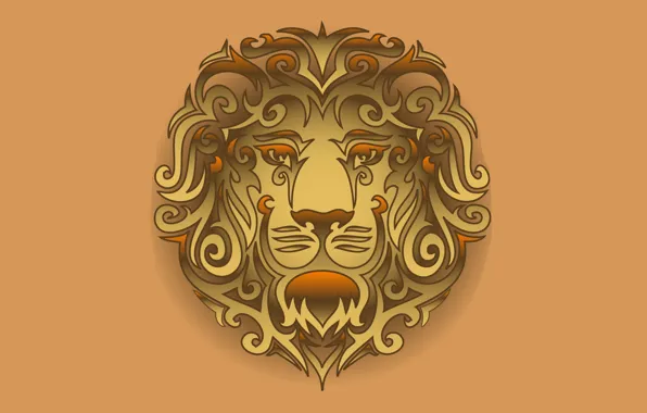 Лев, голова, tribal, lion, head