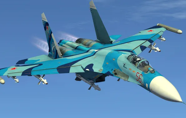 Картинка fighter, aviation, Su-27, supersonic, heavy fighter