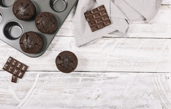 Шоколад, десерт, выпечка, cupcake, кексы, Chocolate, шоколадные, Sweet