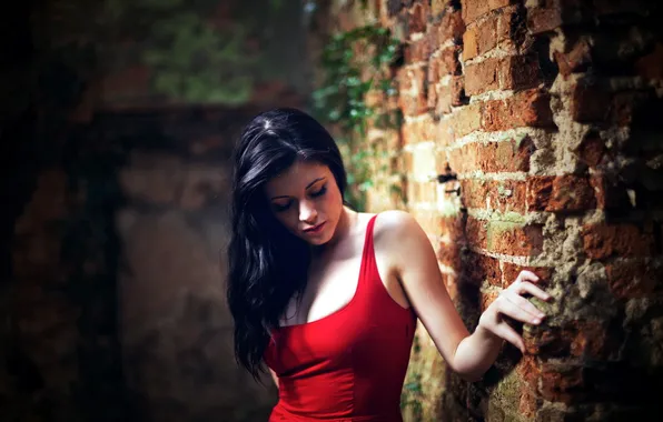 Девушка, стена, настроение