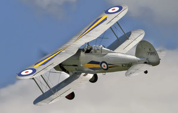Картинка полет, биплан, Gloster Gladiator, K7985