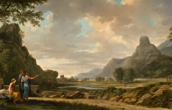 Картина, живопись, painting, 1796, Гора Афон, Mount Athos, Пьер Анри де Валансьен, Pierre Henri de …