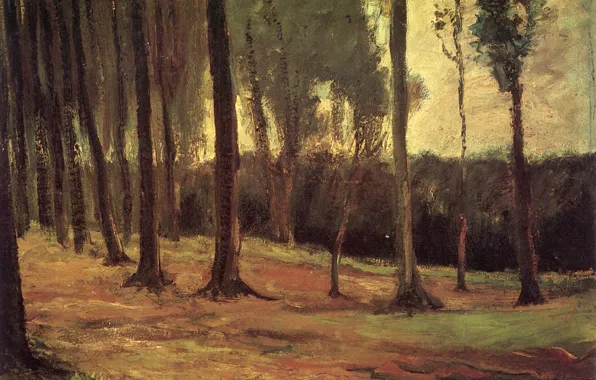 Картинка деревья, Vincent van Gogh, Early paintings, Edge of a Wood