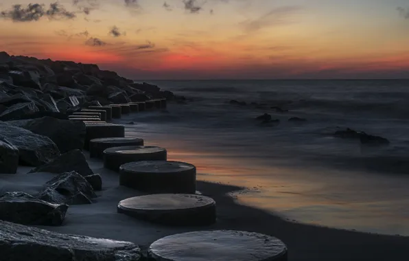 Wave, atlantic ocean, Kure Beach