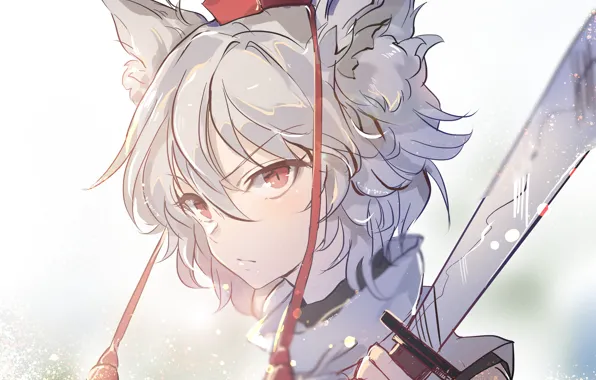 Взгляд, девушка, ушки, Touhou, Тохо, Тоухоу