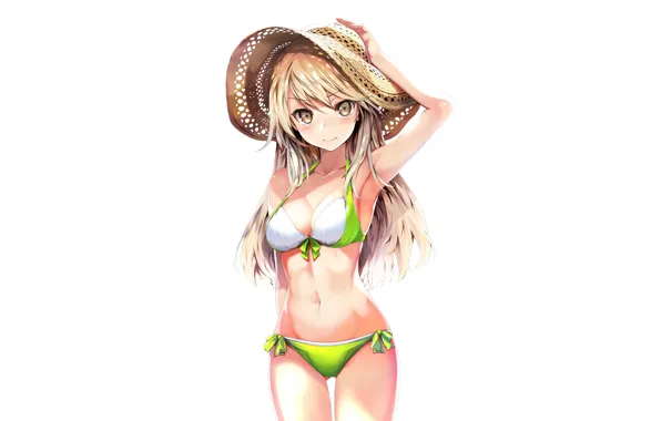 Girl, sexy, cleavage, long hair, boobs, anime, beautiful, pretty