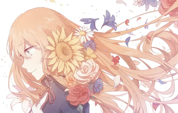 Девушка, цветы, Сейбер, Судьба ночь схватки, Fate / Stay Night