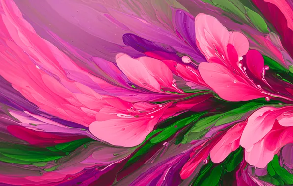 Яркий, абстракция, зеленый, розовый, green, abstract, арт, pink
