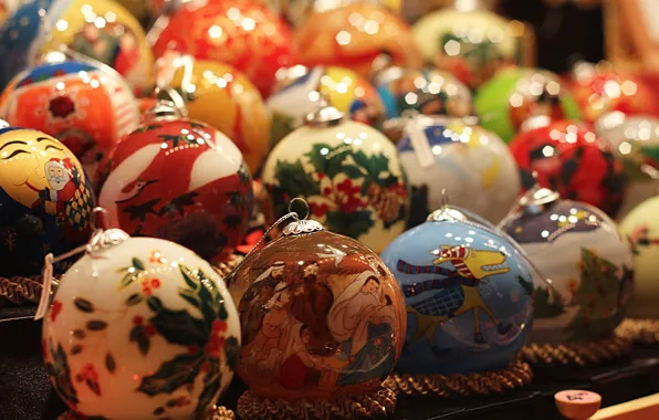 Зима, шарики, праздник, шары, игрушки, блеск, Рождество, рисунки