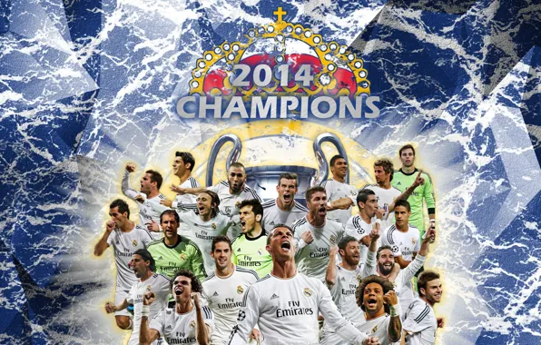 Wallpaper, sport, team, football, Real Madrid CF, players, UEFA Champions League Winners