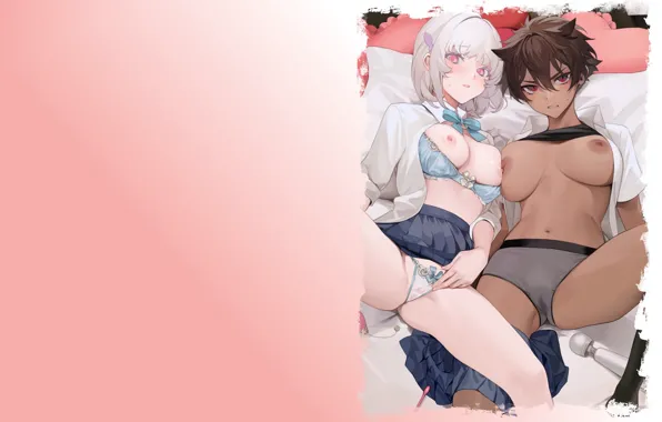 Girl, white, hot, sexy, girls, boobs, anime, brown