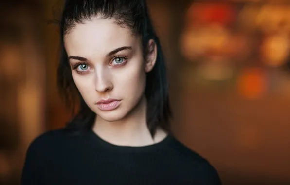 Картинка fashion, long hair, blue eyes, model, women, face, brunette, black hair