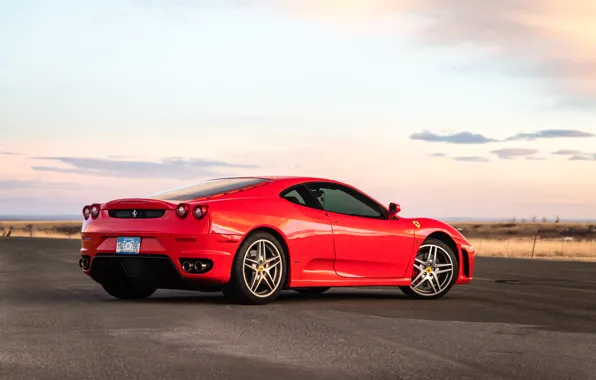 Дорога, красный, суперкар, Ferrari F430, спорткар