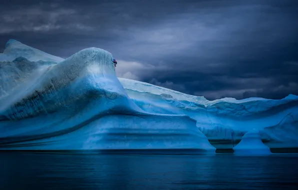 Greenland, Iceberg, Climper