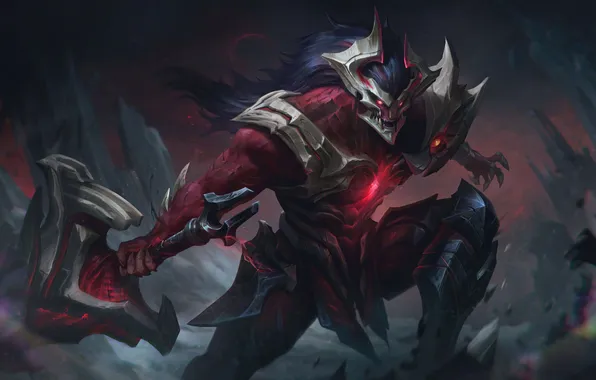 Картинка движение, сумрак, доспехи, game, character, персонаж, League of Legends, Tryndamere