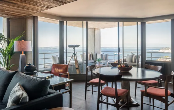 Интерьер, винтаж, ретро стиль, столовая, NONAGON style, Continental Place Apartment, by N9S studio, Hoedemaker Pfeiffer