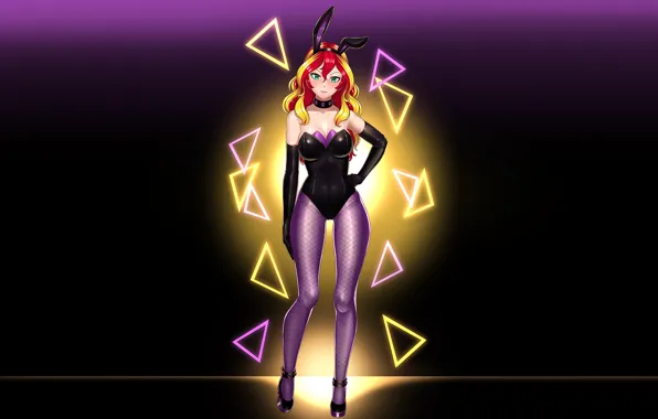 Girl, sexy, cleavage, red hair, green eyes, long hair, boobs, anime