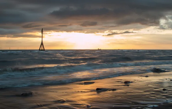 Море, пейзаж, закат