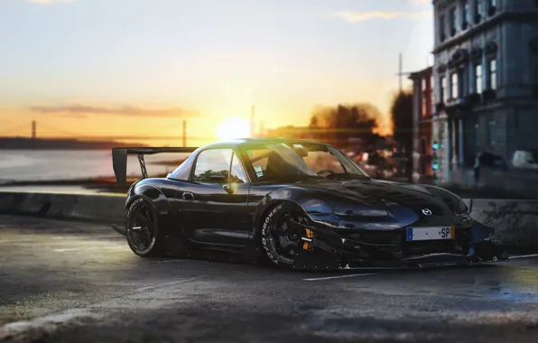 Картинка Mazda, Front, Black, Time, Tuning, MX-5, Attack