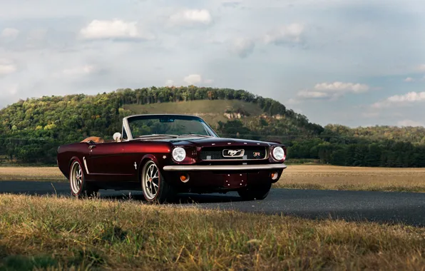 Car, Mustang, Ford, burgundy, Ringbrothers, 1965 Ford Mustang Convertible, Ford Mustang Uncaged
