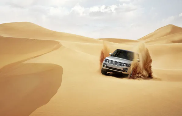 Песок, пустыня, внедорожник, range rover